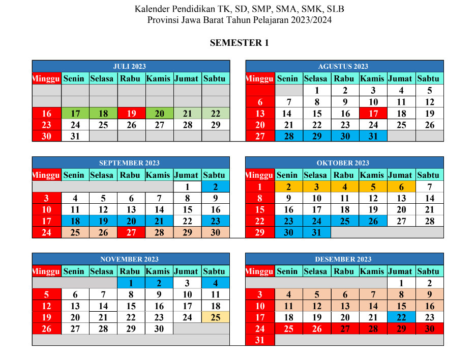 Kalender Pendidikan (Kaldik) 2023/2024 Jawa Barat (PDF) GIRI WIDODO